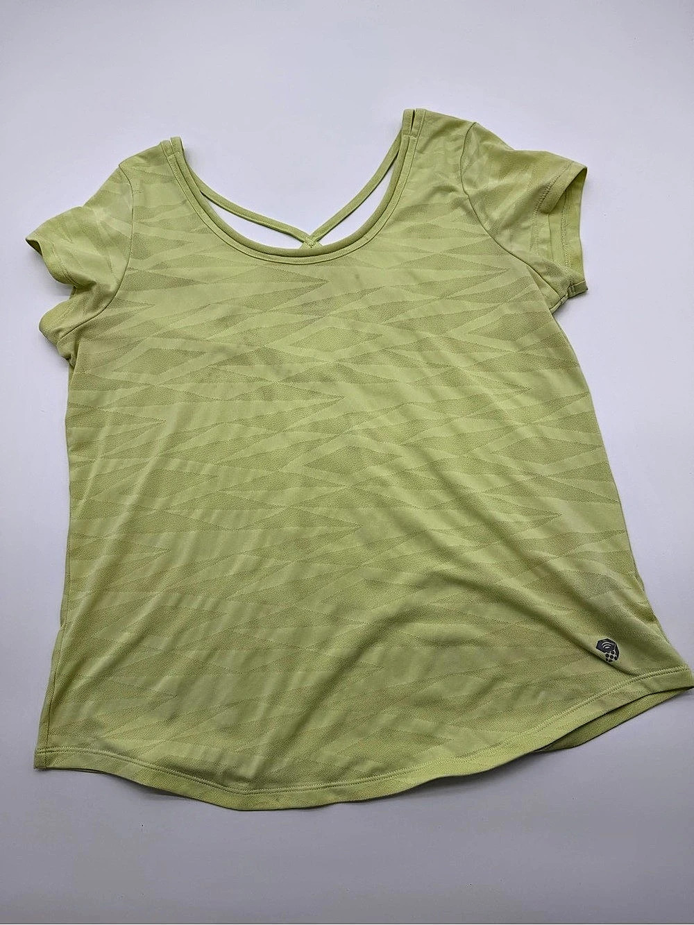 Mountain Hardwear Short Sleeve Shirt Abstract Athletic Tee in Green Large
